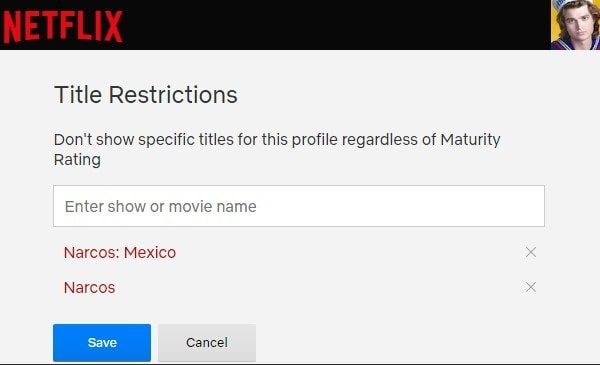 Title Restrictions - Set Parental Controls on Netflix