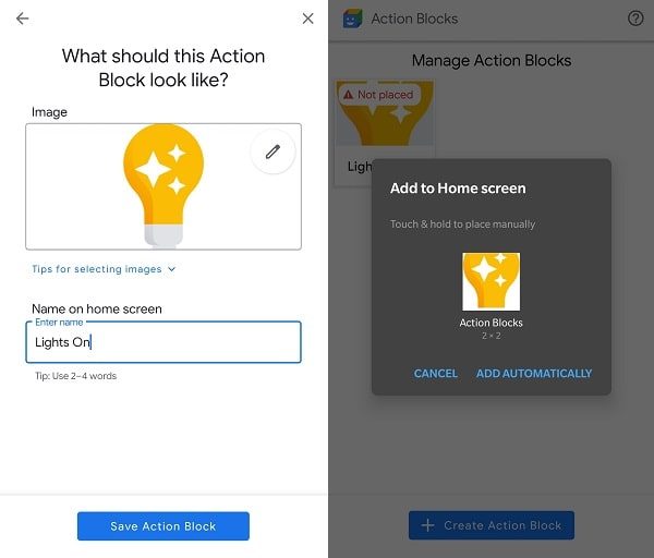 Customize Action Block - Add Action Block