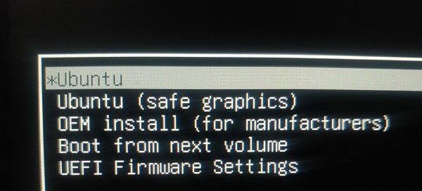 GNU GRUB - Select Ubuntu