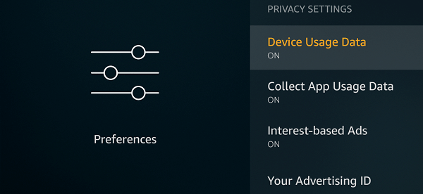 Privacy Settings - Fire TV Stick