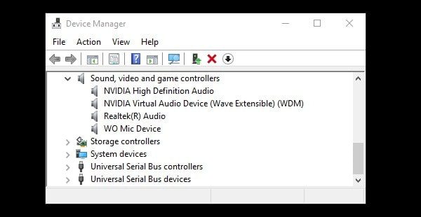 Wo Mic in Device Manager