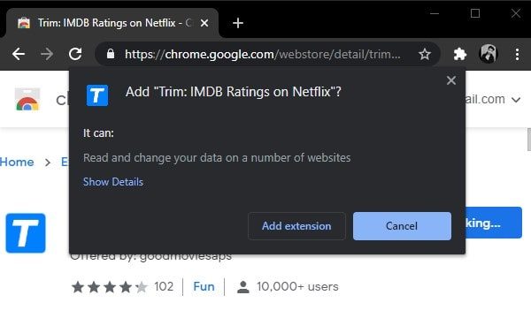 Add Extension to See IMDb ratings in Netflix Site