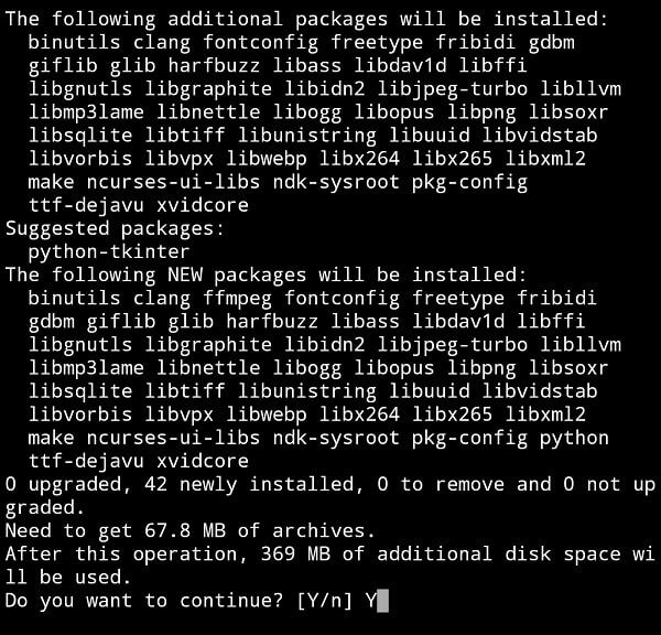 Allow Python an FFMPEG package installation