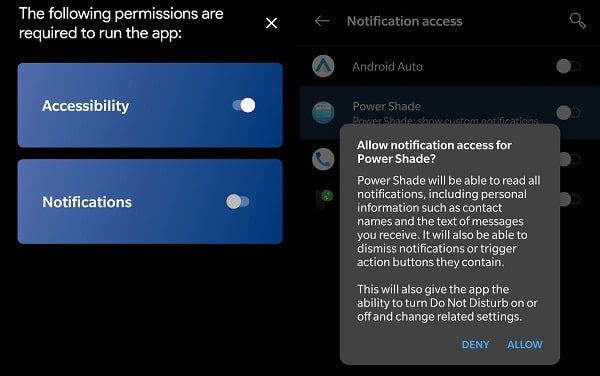 Allow notification access
