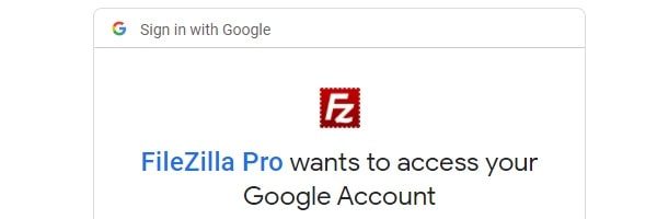 FileZilla Pro Google Access