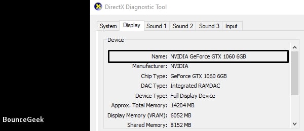 DirectX Diagnostic Tool - Display Information