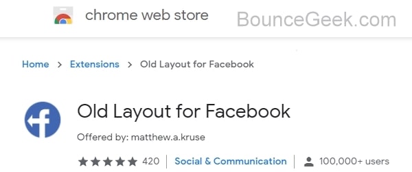 Old Layout for Facebook Chrome Extension