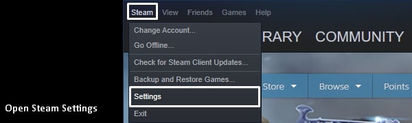 Open Steam Client Settings