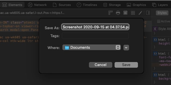 Save Scrolling Screenshot Safari Mac