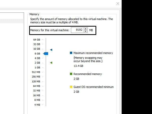 Virtual Machine Memory 8 GB macOS Big Sur Beta 10.16