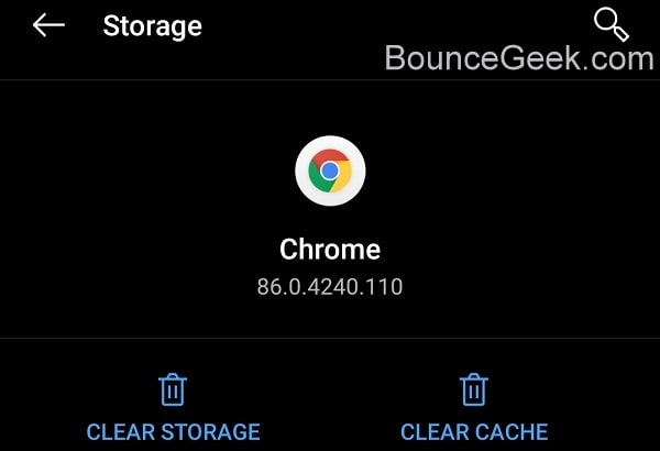 Clear Chrome Storage and Cache