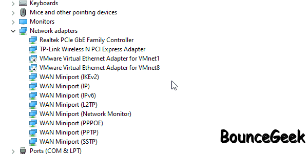 Disable Network Adapters Driver