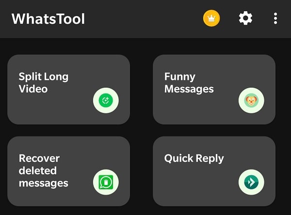 WhatsTool Recover deleted messages option