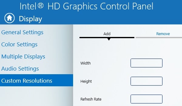 Intel HD Graphics Control Panel - Overclock Monitor Refresh Rate
