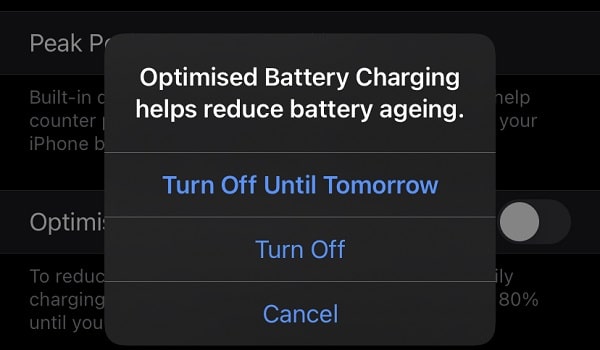 Turn Off Optimized Battery Charging to fix iPhone stops charging at 80% battery
