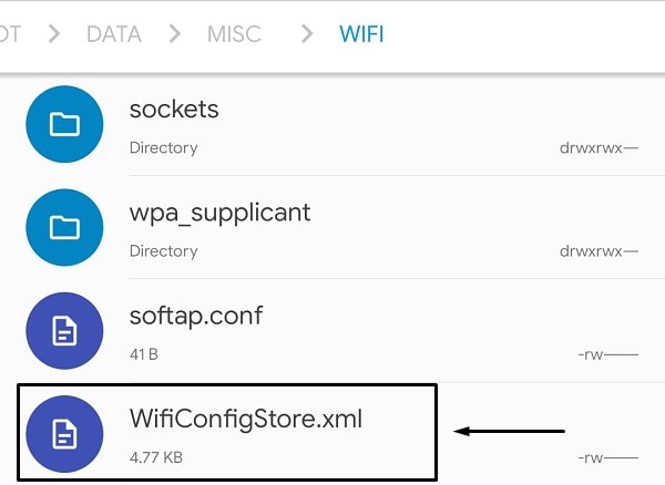 WiFiConfigStore-Datei - WLAN-Passwort anzeigen