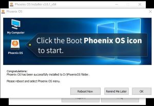 boot phoenix os from legacy bios