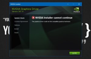 nvidia installer updatebar not moving