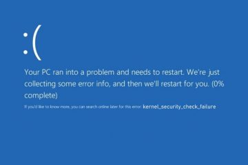 kernel security check failure Windows 10