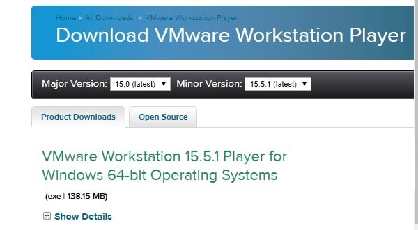 vmware workstation player 14 boot vm from usb