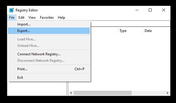 Export Registry Settings- Backup Registry