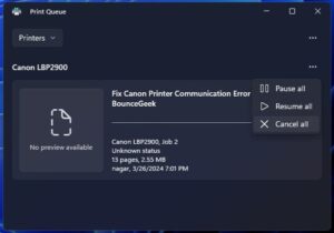 Fix Printer Offline Error in Windows - Bring Printer Online - BounceGeek