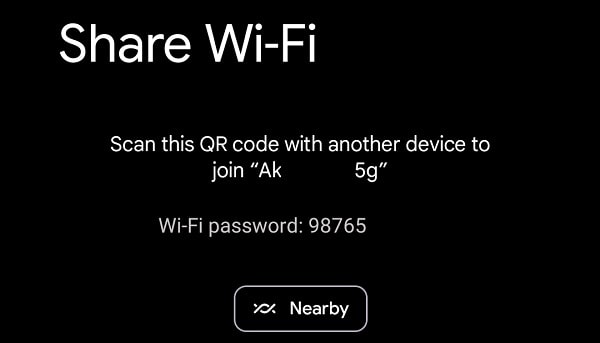 Share WiFi through QR Code