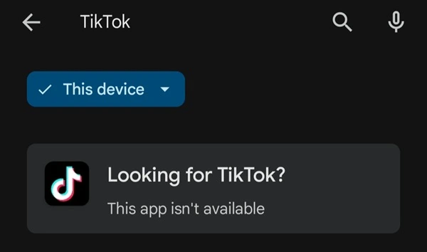 TikTok is removed from Play Store