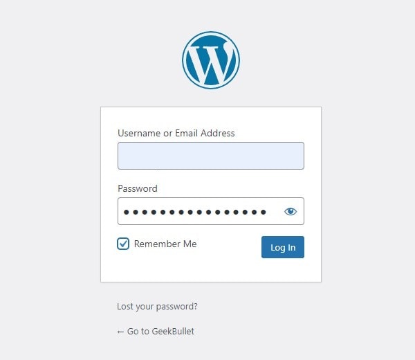 Log In to WordPress Account