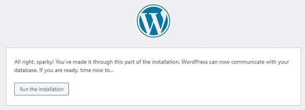 Run the WordPress Installation on LocalHost on Windows
