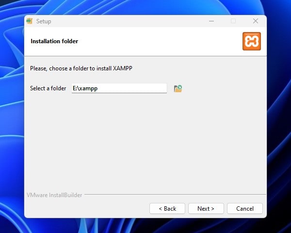 Select a installation folder