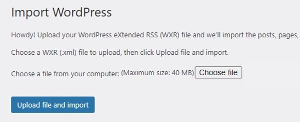 Upload file and import in WordPress
