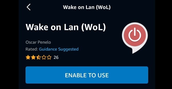 Enable to use Wake on LAN