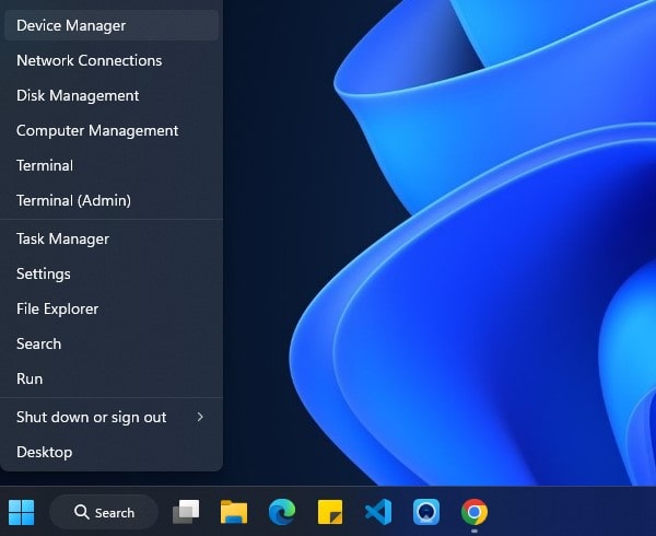 Open Device Manager Windows 11