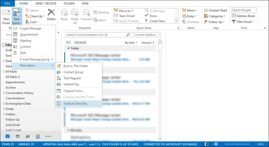 Outlook Data File