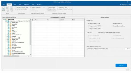 select Merge PST or Join PST - Merge PST Files in Outlook