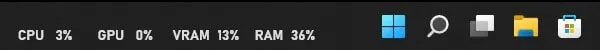 Add Performance Stats in Windows 11 Taskbar