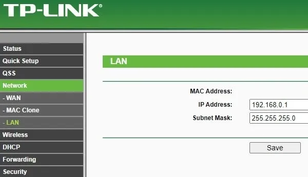 Change TP Link Router IP Address