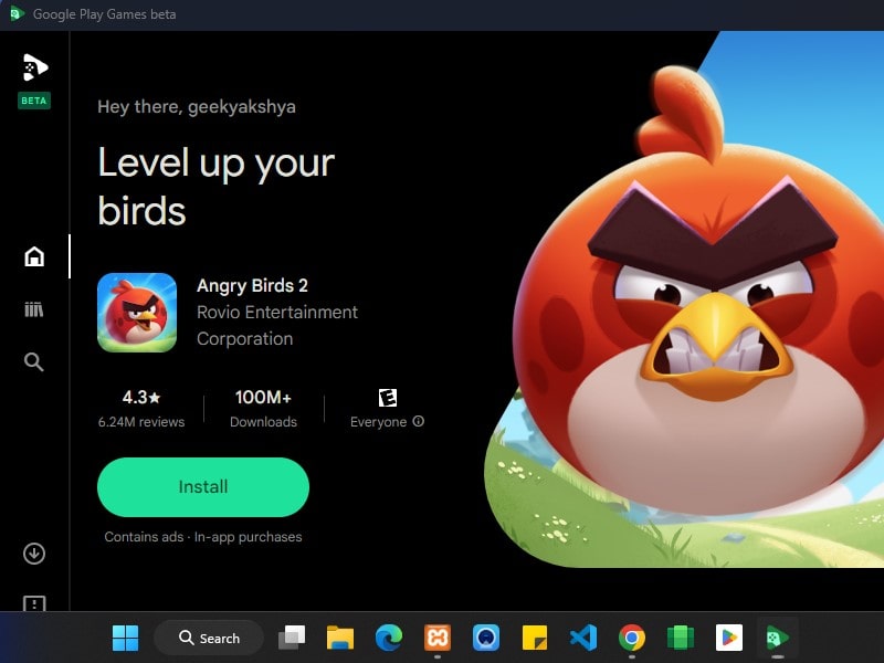 Install Google Play Games on Windows 11