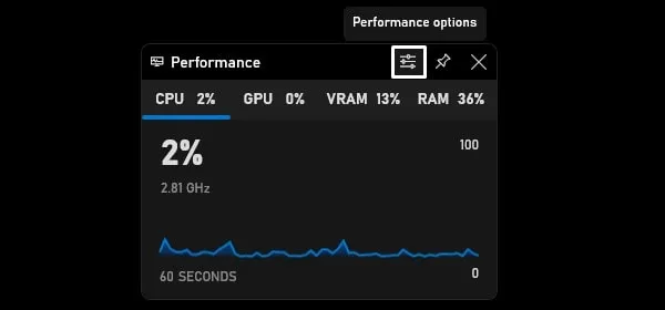 Performance Options Widget Settings Windows 11