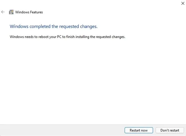 Restart Windows to Enable Windows 11 Sandbox