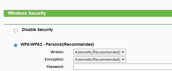 Set password for WiFi Router Extender