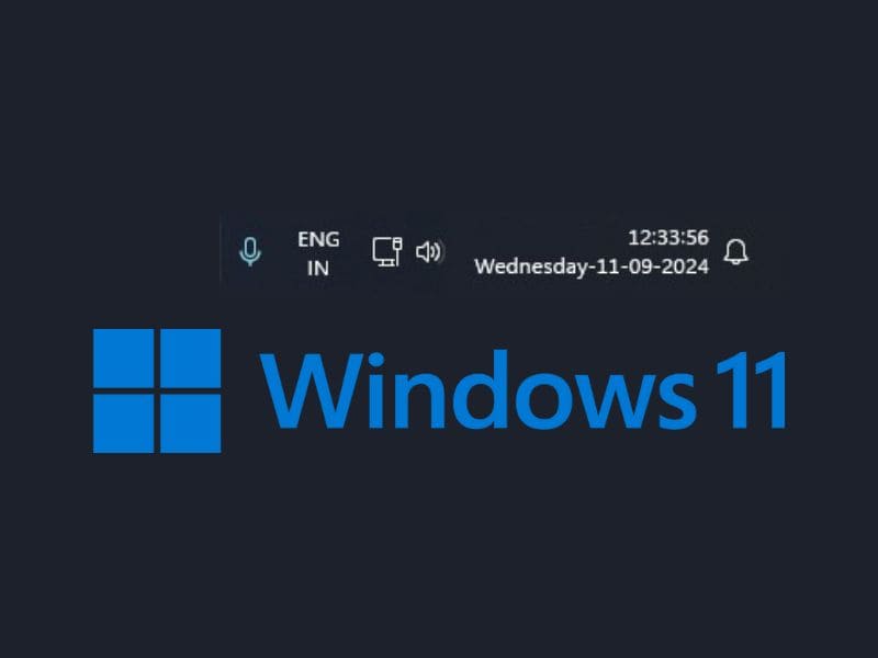 Show Weekday and Seconds in System Tray Clock on Windows 11