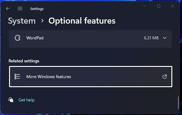 Windows 11 More Wndows Features