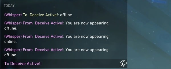 You are now appearing offline min