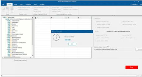 Select the location to save the merged PST file - Merge PST Files in Outlook