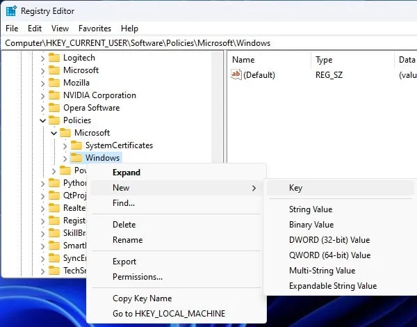 Create New Key Windows CoPilot