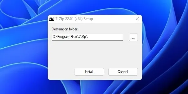 Install 7 Zip Program on Windows 11