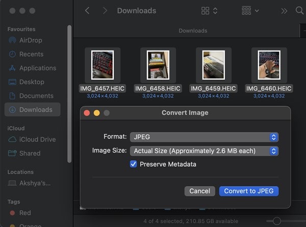 Convert HEIC Images to JPEG on Mac