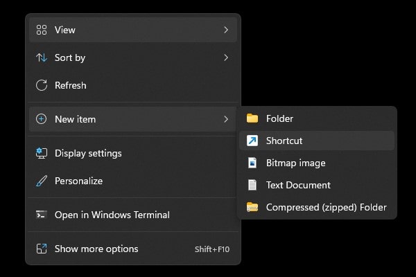 Create-new-shortcut-Windows-11